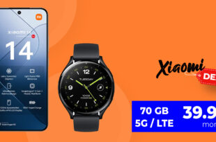 Xiaomi 14 5G & Xiaomi Watch2 mit 70GB LTE5G nur 39,99 Euro monatlich