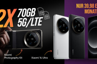 Xiaomi 14 Ultra 5G und Xiaomi Photography Kit für einmalig 29 Euro mit 2x 70GB 5GLTE nur 39,98 Euro monatlich