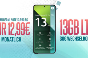 Xiaomi Redmi Note 13 Pro 5G für einmalig 29 Euro mit 13GB LTE und 30 Euro Wechselbonus bei Rufnummermitnhame nur 12,99 Euro monatlich