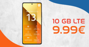 Xiaomi Redmi Note 13 -256GB- für einmalig 1 Euro mit 10GB LTE und 30 Euro Wechselbonus bei Rufnummermitnahme nur 9,99 Euro monatlich
