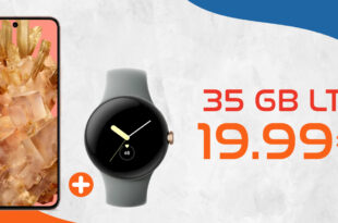 Google Pixel 8 & Google Pixel Watch WIFI für einmalig 29 Euro mit 35GB LTE nur 19,99 Euro monatlich