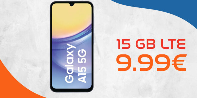 Samsung Galaxy A15 für einmalig 29 Euro mit 15GB LTE nur 9,99 Euro monatlich