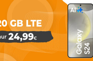 Samsung Galaxy S24 mit 20GB LTE und 50 Euro Wechselbonus bei Rufnummermitnahme nur 24,99 Euro monatlich