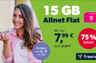 15GB Allnet Flat im Telekom Netz für nur 7,99 Euro monatlich - mit 5G nur 9,99 Euro