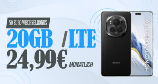 Honor Magic 6 Pro für einmalig 49 Euro mit 20GB LTE und 50 Euro Wechselbonus nur 24,99 Euro monatlich