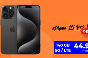 Apple iPhone 15 Pro Max für einmalig 329 Euro mit 140GB 5GLTE & 150€ Wechselbonus bei Rufnummernmitnahme nur 44,99 Euro monatlich