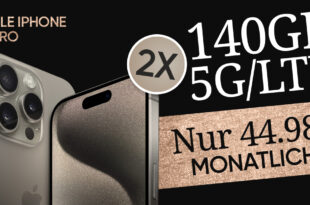 Apple iPhone 15 Pro für einmalig 99 Euro mit 2x 140GB 5GLTE nur 44,98 Euro monatlich