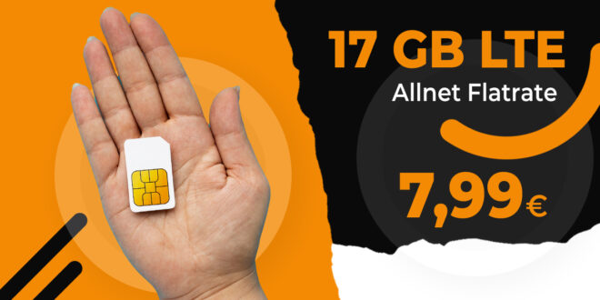 monatlich kündbar - 17GB 5GLTE nur 7,99 Euro und 35GB 5GLTE nur 11,99 Euro monatlich