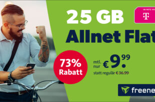 25GB Telekom Allnet Flat nur 9,99 Euro monatlich - mit 5G nur 11,99 Euro monatlich