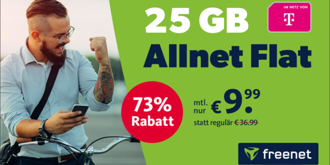 25GB Telekom Allnet Flat nur 9,99 Euro monatlich - mit 5G nur 11,99 Euro monatlich