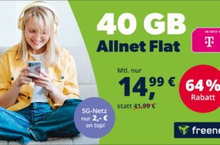 40GB Telekom Allnet Flat nur 14,99 Euro monatlich - 2€Monat inkl. 5G