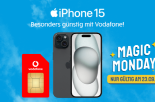 Apple iPhone 15 für einmalig 89 Euro mit 35GB 5GLTE und 200 Euro Wechselbonus bei Rufnummermitnahme nur 34,99 Euro monatlich