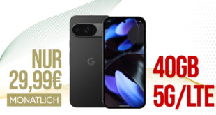 Google Pixel 9 -256GB- für einmalig 49,99 Euro mit 40 GB 5GLTE nur 29,99 Euro monatlich - kein Anschlusspreis