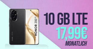 Honor 200 -256GB- mit 10GB LTE nur 17,99 Euro monatlich