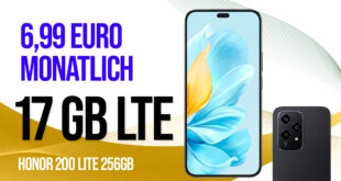 Honor 200 Lite -256GB- mit 17GB 5GLTE nur 6,99 Euro monatlich