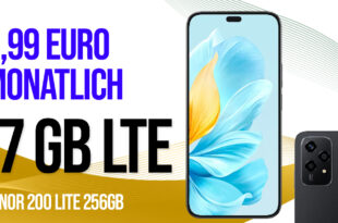 Honor 200 Lite -256GB- mit 17GB 5GLTE nur 6,99 Euro monatlich