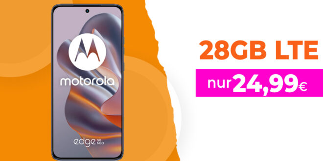 Motorola Edge 50 Neo 512GB für einmalig 49 Euro mit 28GB 5GLTE und 150 Euro Wechselbonus bei Rufnummermitnahme nur 24,99 Euro monatlich