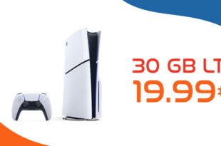 Sony PS5 PlayStation 5 Slim - Digital Edition mit 30GB 5GLTE und 50 Euro Wechselbonus bei Rufnummermitnahme nur 19,99 Euro monatlich