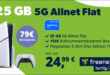 Sony Playstation 5 PS5 für einmalig 79 Euro mit Allnet Flat 25GB 5GLTE und 150€ Bonus für Rufnummermitnahme nur 24,99 Euro monatlich