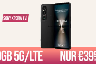 Sony Xperia 1 VI für einmalig 99 Euro mit 40GB 5GLTE und 50 Euro Wechselbonus bei Rufnummermitnahme nur 39,95 Euro monatlich