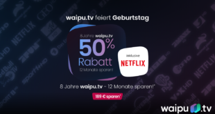 8 Jahre waipu.tv TOP-Deal: 50% Rabatt über 12 Monate - waipu.tv