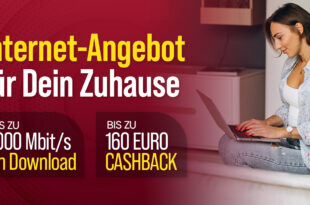 GigaZuhause Cable Max - bis zu 1000 Mbit/s im Download - dauerhaft 44.99 Euro monatlich + 160 Euro Cashback