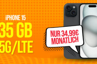 Apple iPhone 15 für einmalig 99 Euro (+AG 39.99€) mit 35GB 5GLTE und 200 Euro Wechselbonus bei Rufnummernmitnahme nur 34.99 Euro monatlich