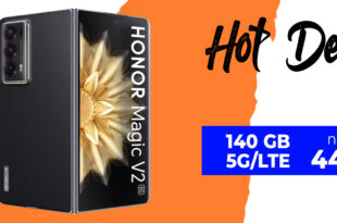 HONOR Magic V2 mit 140GB 5GLTE und 150 Euro Wechselbonus bei Rufnummernmitnahme nur 44,99 Euro monatlich