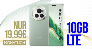 Honor Magic 6 Pro -512GB- für einmalig 159 Euro mit 10GB LTE und 30 Euro Wechselbonus bei Rufnummernmitnahme nur 19,99 Euro monatlich