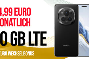 Honor Magic 6 Pro für einmalig 49 Euro mit 20GB 5G/LTE und 50 Euro Wechselbonus bei Rufnummernmitnahme nur 24.99 Euro monatlich