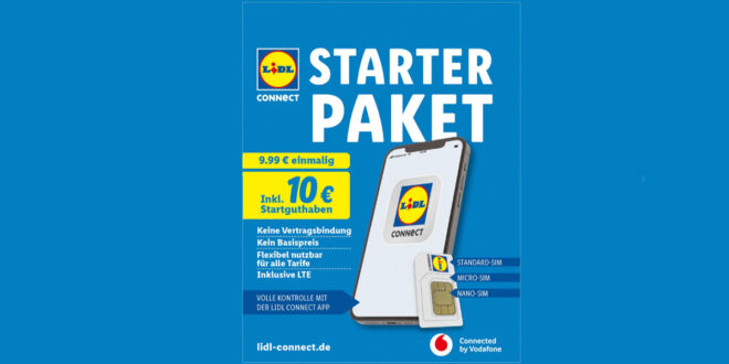 Lidl Connect Starterpaket für nur 1.99 Euro mit 10 Euro Startguthaben