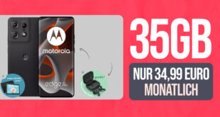 Motorola edge 50 Pro & Lenovo Tab M10 & Motorola Moto Buds+ für einmalig 9.95 Euro (+AG 39.99€) mit 35GB 5GLTE und 200 Euro Wechselbonus bei Rufnummernmitnahme nur 34.99 Euro monatlich