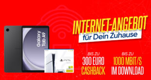 Vodafone GigaZuhause Kabel & DSL Deals mit Prämie – SONY PlayStation®5 Slim Edition – Samsung Galaxy Tab A9 Wi-Fi oder 300 Euro Cashback