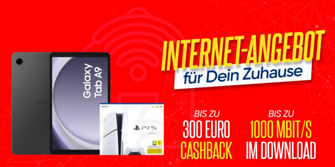 Vodafone GigaZuhause Kabel & DSL Deals mit Prämie – SONY PlayStation®5 Slim Edition – Samsung Galaxy Tab A9 Wi-Fi oder 300 Euro Cashback