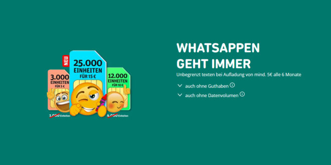 WhatsAll 25000 & WhatsAll 12000 Flexible Prepaid-Tarife von WhatsApp SIM für jede Nutzung