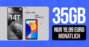 Xiaomi 14T -512GB- für einmalig 49 Euro (+AG 39.99€) und Xiaomi Redmi Pad SE 8.7 mit 35GB LTE nur 19.99 Euro monatlich