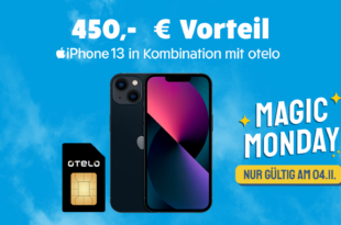 24StundenDeal – Apple iPhone 13 für einmalig 69 Euro mit 30GB 5GLTE & 50 Euro Wechselbonus bei erfolgreicher Rufnummernmitnahme nur 19.99 Euro monatlich