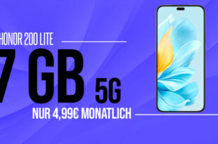 Honor 200 Lite für einmalig 1 Euro (+AG 39.99€) mit 7GB 5G nur 4.99 Euro monatlich