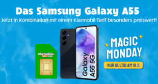 24StundenDeal - Samsung Galaxy A55 -256GB- für einmalig 1 Euro mit 20GB LTE und 150€ Bonus bei Rufnummernmitnahme nur 19.99 Euro monatlich