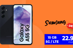 Samsung Galaxy A55 mit 15GB 5G nur 22.99 Euro monatlich - nur 1 Euro Zuzahlung und kein Anschlusspreis