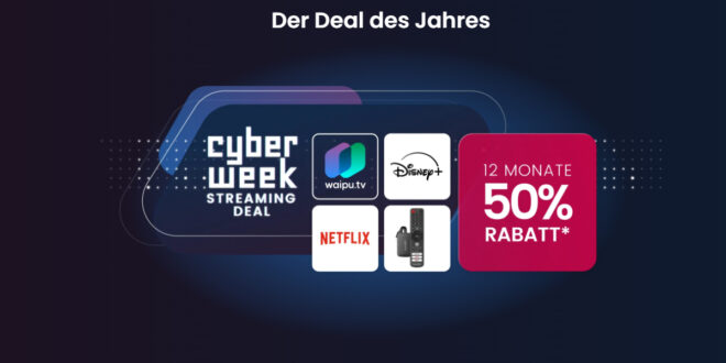 Die waipu.tv Cyberweek ist da – Spare 50% auf die besten Pakete