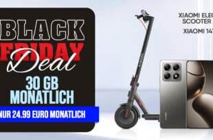 Black Friday Deal – Xiaomi 14T Pro & Xiaomi Electric Scooter 4 Lite für einmalig 1 Euro (+AG 39.99€) mit 30GB nur 24.99 Euro monatlich