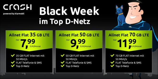 Black Week Deals im Vodafone Netz - 35GB nur 7.99€ monatlich - 50GB nur 9.99€ monatlich und 70GB nur 11.99 Euro monatlich (AP 19.99€)