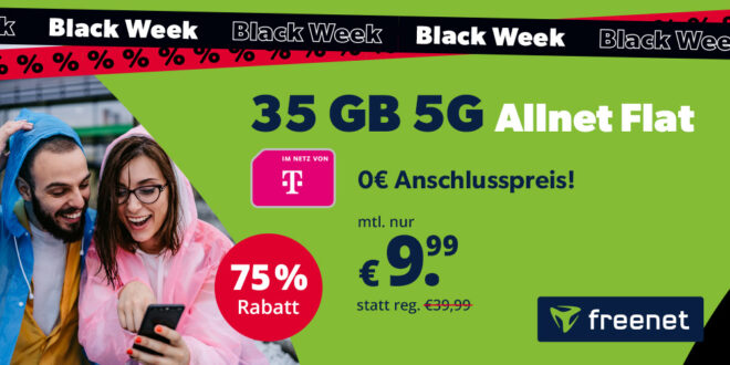 Allnet Flat 35GB 5G im Telekom Netz für nur 9.99 Euro monatlich - 0€ Anschlusspreis durch Erteilung einer Werbeerlaubnis