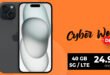 Cyber Week Deal – iPhone 15 für einmalig 99.99 Euro mit 40GB 5G nur 24.99 Euro monatlich – kein Anschlusspreis