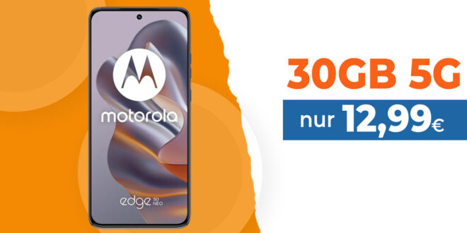 Motorola Edge 50 Neo -512GB- für einmalig 11 Euro (+AG 29.99€) mit 30GB 5G und 30 Euro Wechselbonus bei Rufnummernmitnahme nur 12.99 Euro monatlich