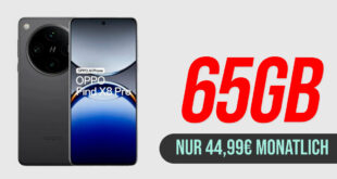 OPPO Find X8 Pro mit Vertrag - Für einmalig 129 Euro (+AG 39.99€) mit 65GB und 200 Euro Wechselbonus bei Rufnummernmitnahme nur 44.99 Euro monatlich