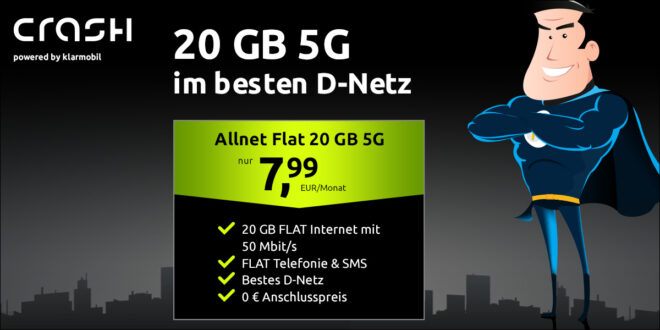 Telekom 20GB 5G Allnet Flat für nur 7.99 Euro monatlich - kein Anschlusspreis