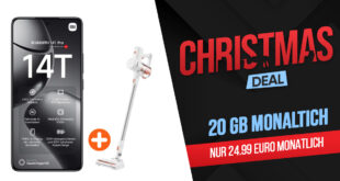 Xiaomi 14T Pro & Xiaomi Vacuum Cleaner G20 lite für einmalig 1 Euro (+AG 39.99€) mit 20GB & 50 Euro Bonus bei Rufnummernmitnahme nur 24.99 Euro monatlich