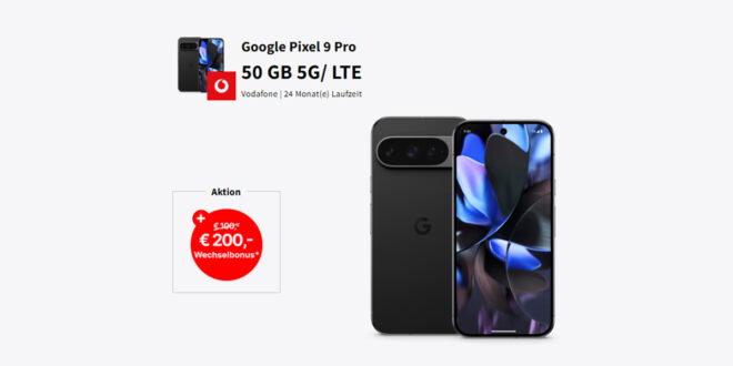 Google Pixel 9 Pro für einmalig 99.95 Euro (+AG 39.99€) mit 50GB und 200 Euro Wechselbonus bei Rufnummernmitnahme nur 39.99 Euro monatlich